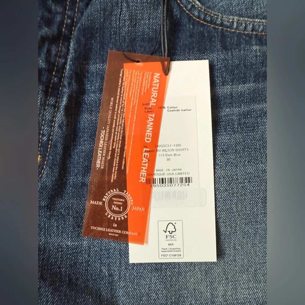 Moussy Vintage Dark Blue Wilson 100% Cotton Denim Frayed Hem Shorts NWT Size 30 - Picture 12 of 13
